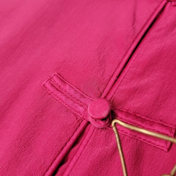 Monsoon 100% Silk Blouse Womens 6 Pink Mandarin Collar Short Sleeve Asian Style - Picture 11 of 13